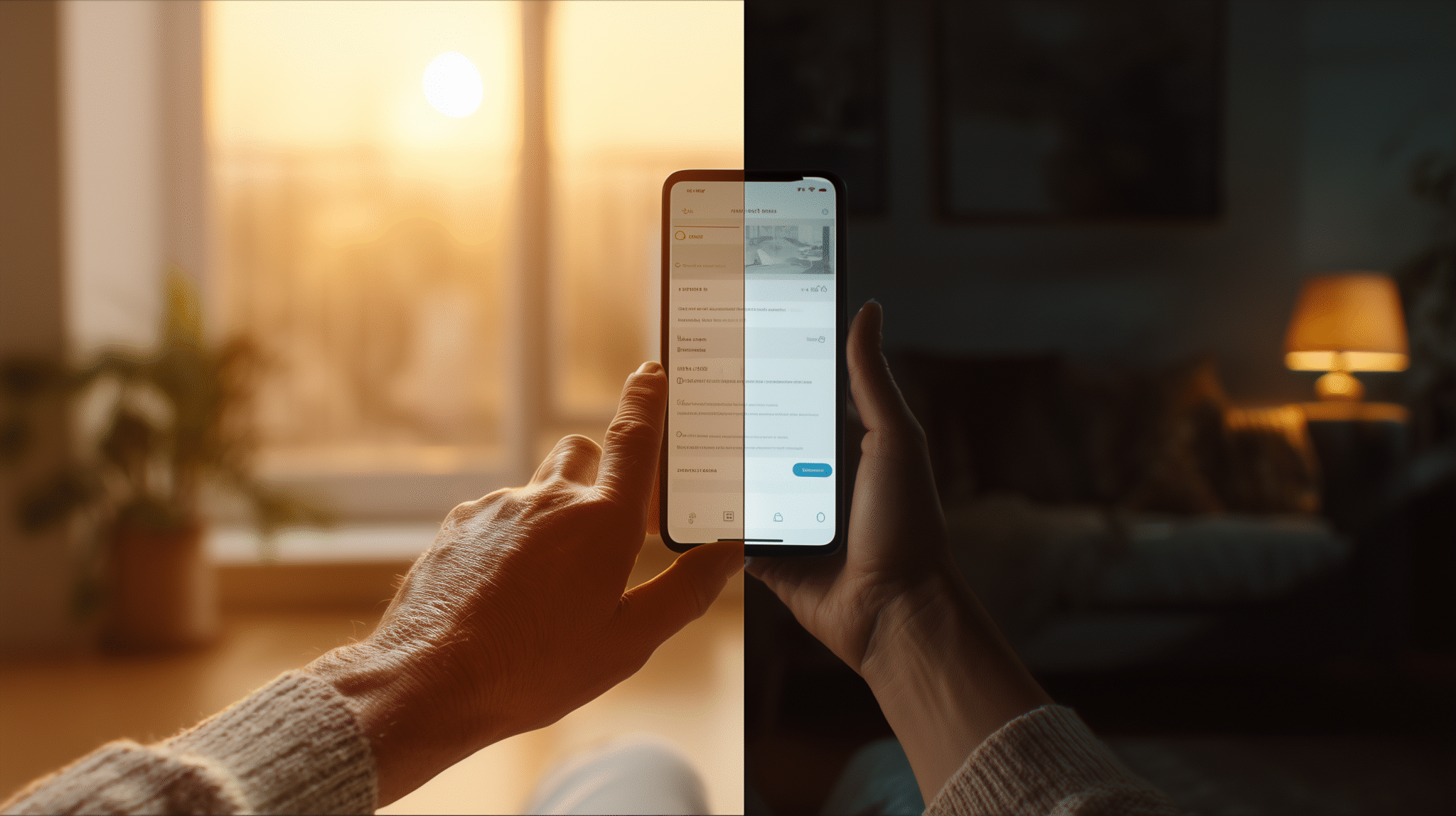 Two hands, not on the same place, working together on a single smartphone screen